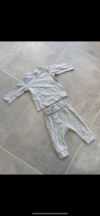 Ensemble Tee shirt manches longues et bas de pantalon Coton organic 3 mois