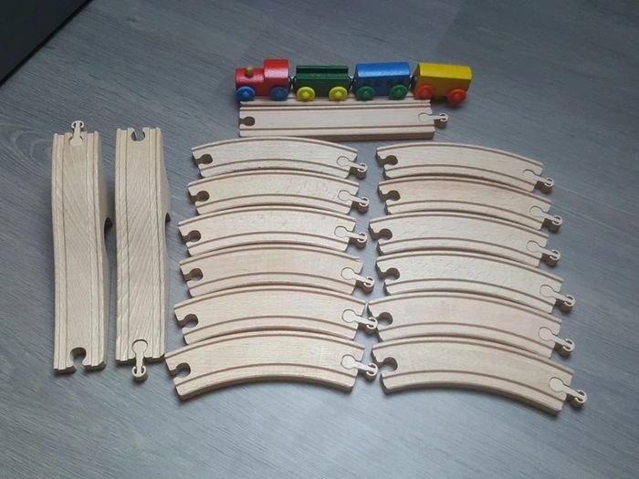 Circuit train en bois 20 pièces