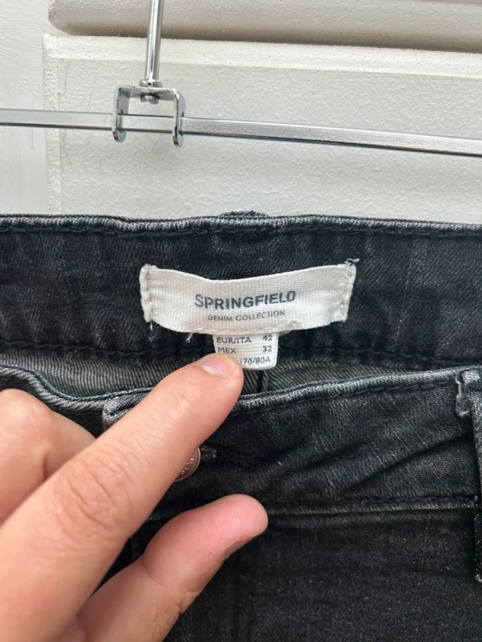 Jeans femme noir court fuselé taille xl 42 springfrield mom boyfriend - photo numéro 6