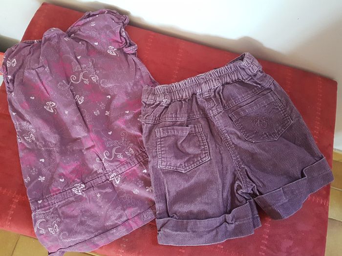 Lot 2 pièces fille 2 - 3 ans short et tunique - photo numéro 2