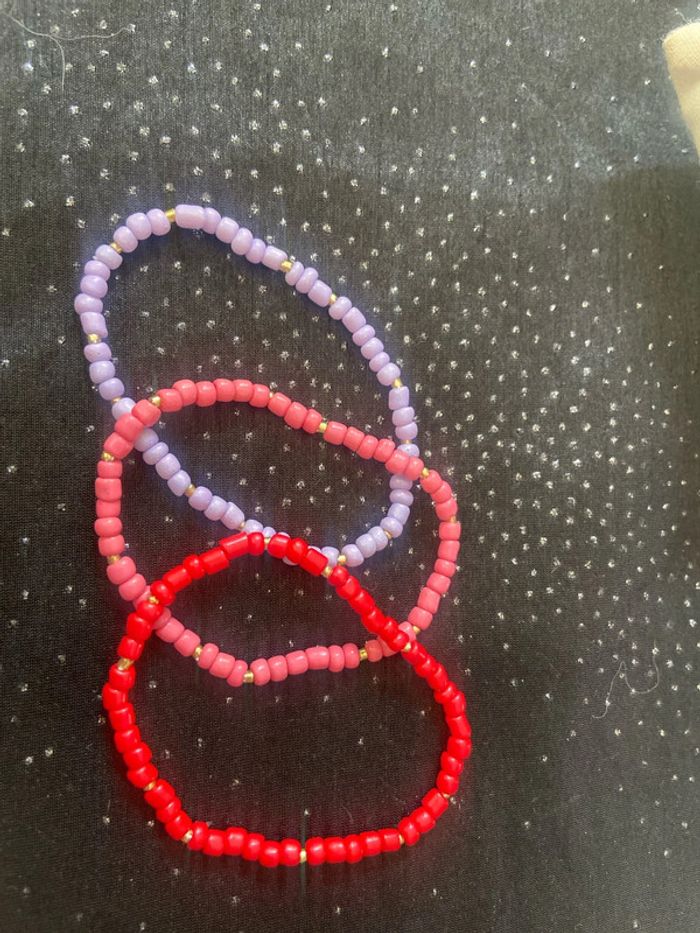 Bracelets fleurs rouges - photo numéro 2