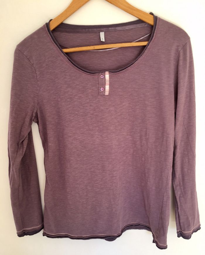 Petit haut à manches longues / tunisien mauve taille M vintage