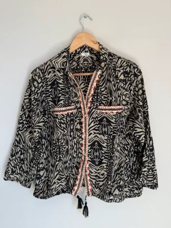 Blouse d'été noir imprimé