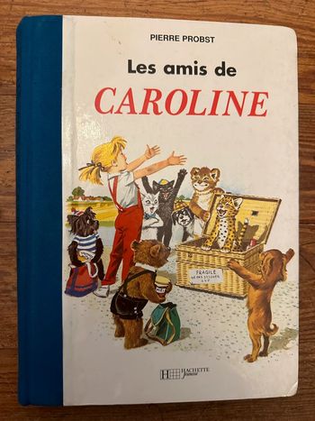 Livre rarissime Les amis de Caroline Pierre Probst Hachette Jeunesse reliure bleu album