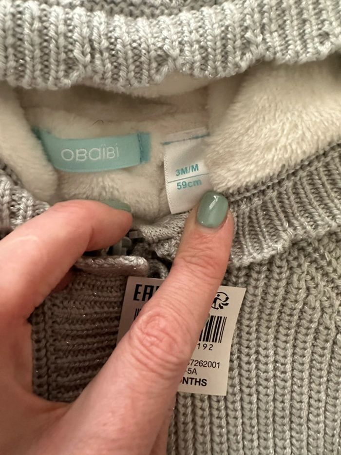 Veste / manteau fille obaibi 3 mois en 59 cm - photo numéro 4