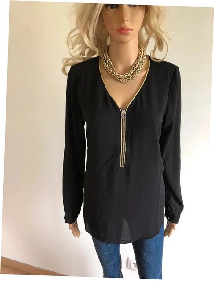 Blouse noire et dorée neuve à manches longues Sweewe taille M/L