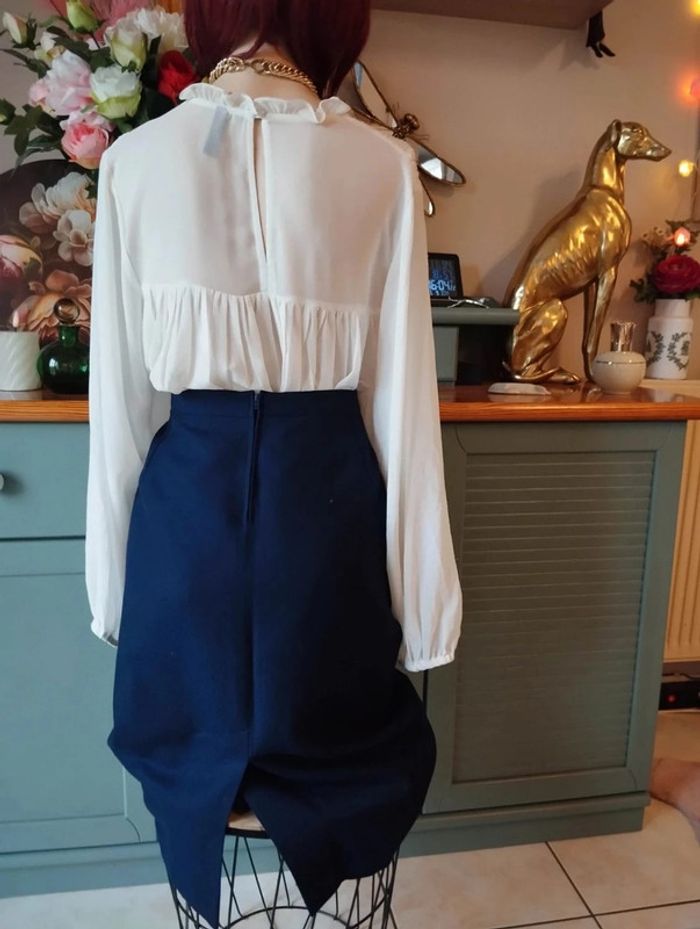 💞 Ensemble Vintage Blazer & Jupe Pure Laine T42/44💞 - photo numéro 9