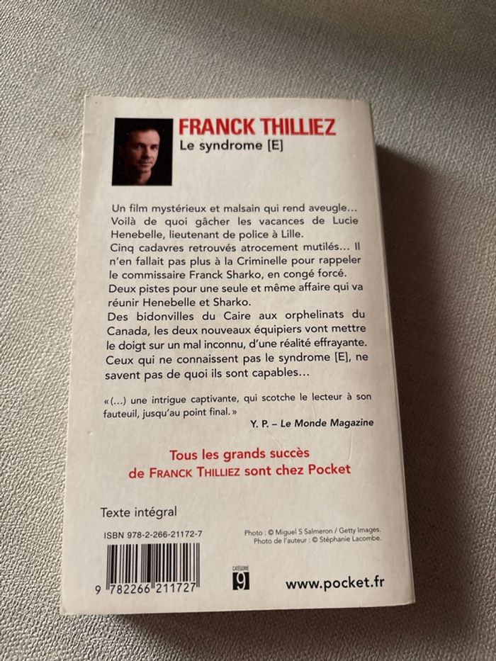 Livre Le Syndrome E – Franck Thilliez • Thriller scientifique • Enquête & suspense haletant - photo numéro 2