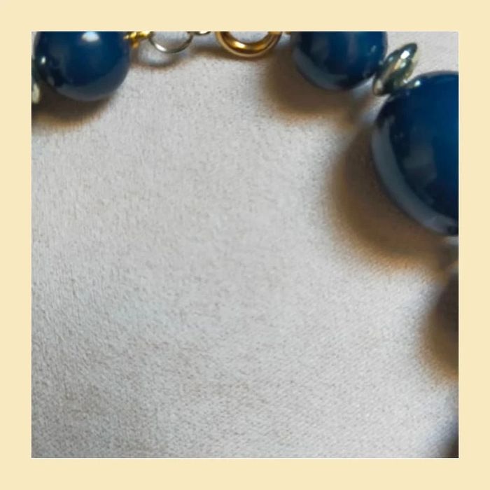 Collier vintage perles bleu nuit – Élégant et intemporel - photo numéro 6