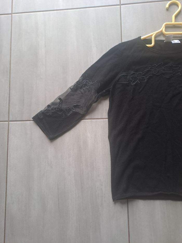 Pull noir avec transparence Taille 40 Heine - photo numéro 3