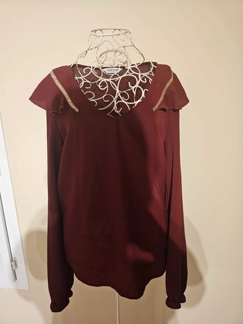 Blouse bordeaux doré naf naf