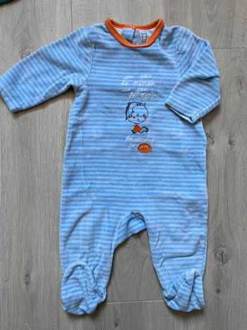 Pyjama 12M orchestra rayé bleu