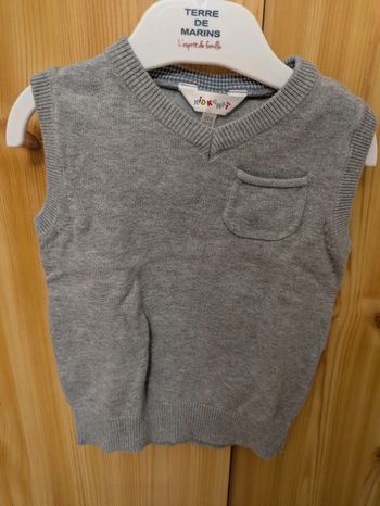 Pull sans manches garçon gris