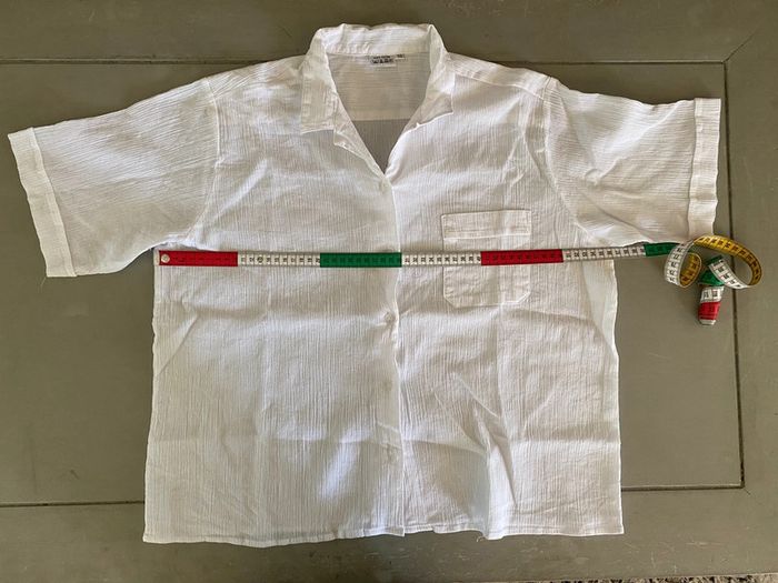 Chemise blanche vintage style en gaze de coton taille M - photo numéro 12