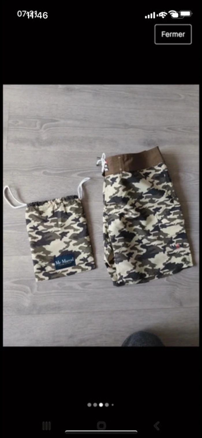 Short Mr Marcel Costume Des Mers modèle Biarritz  Camouflage taille M neuf - photo numéro 3