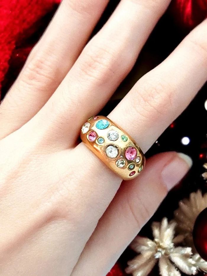 bague jonc en plaqué or vintage taille 55