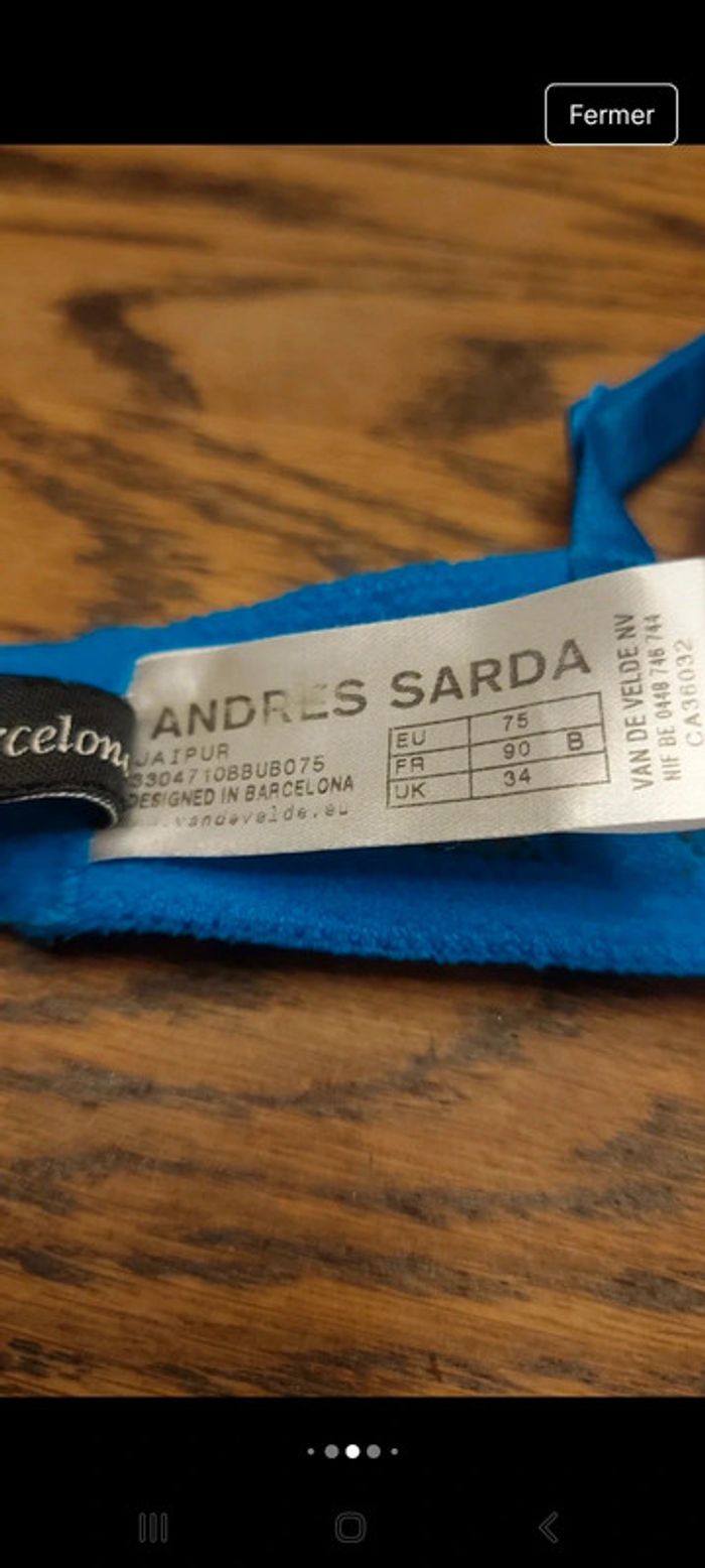 Très beau Soutien-gorge Andres Sarda fr 90 B - photo numéro 8