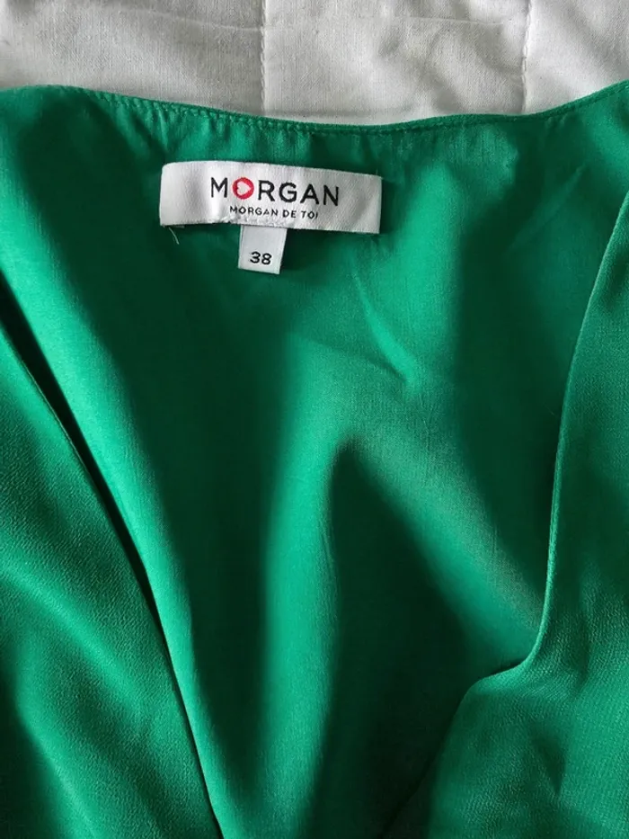 Robe verte Morgan t 38 plissée - photo numéro 6