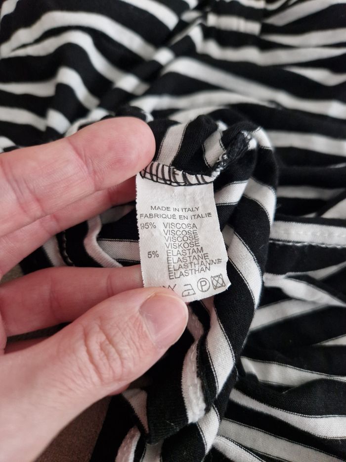 Haut rayé avec faux gilet noir Made in Italy - photo numéro 8