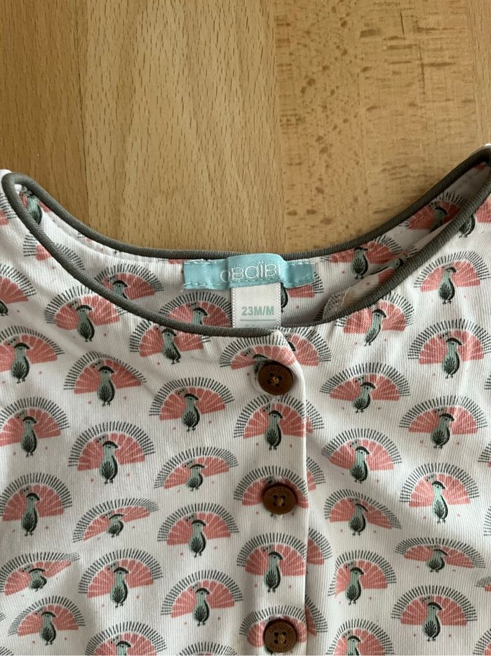 Combinaison short blanc / motifs Obaïbi 24 mois - photo numéro 3
