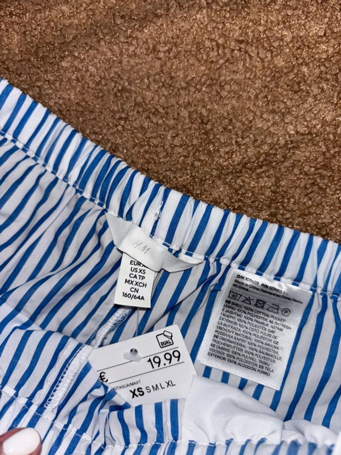 Short en coton avec cordon de serrage, imprimé marinière - photo numéro 4