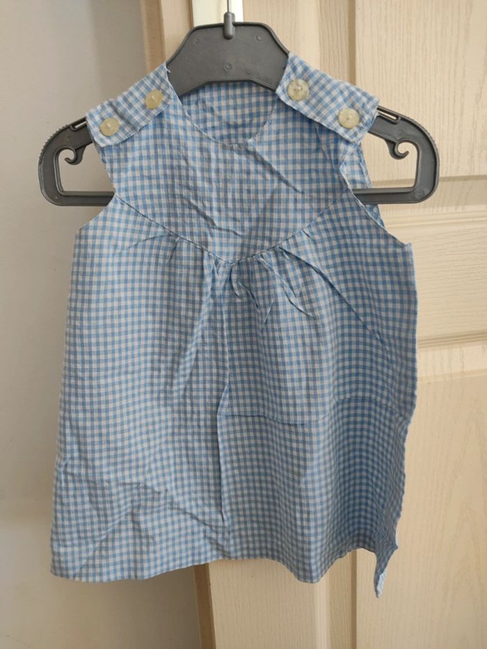 6mois robe d été bleue Vichy . Tbe - photo numéro 4