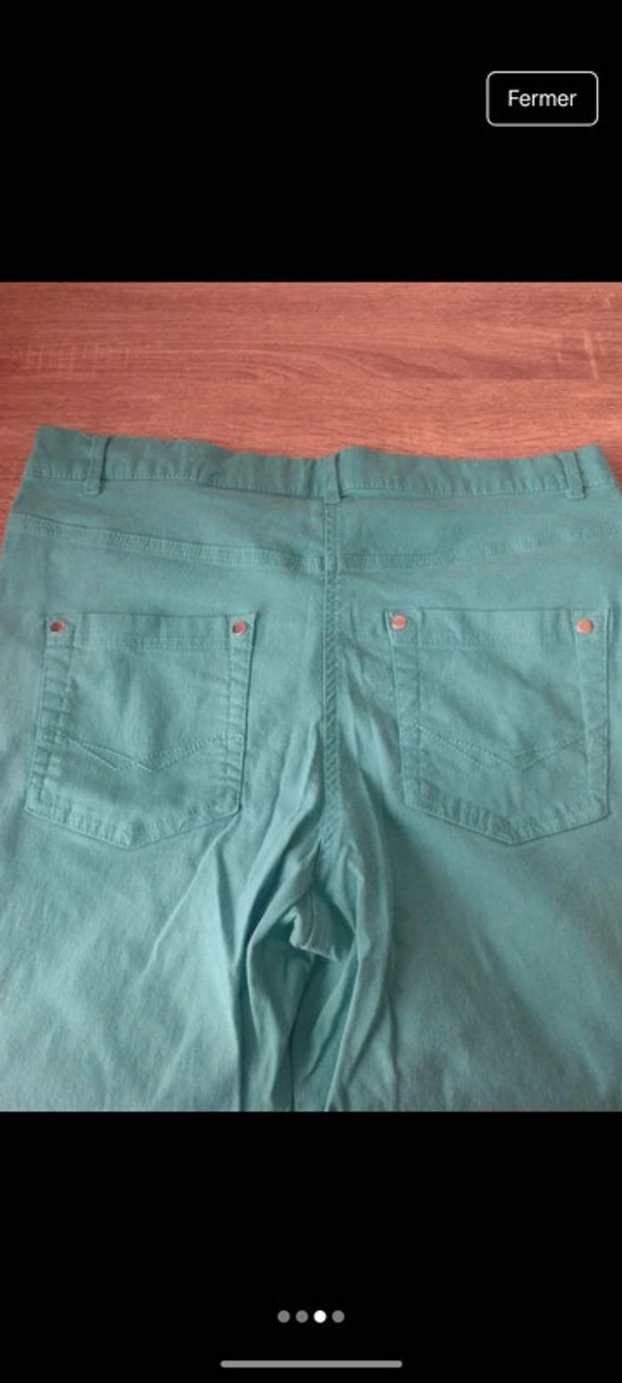 Pantacourt femme taille 42 xl ms mode turquoise - photo numéro 4