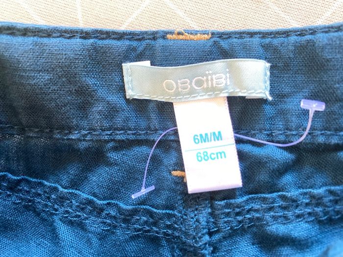 Short lin/coton broderie koala 6 mois Obaibi - photo numéro 4