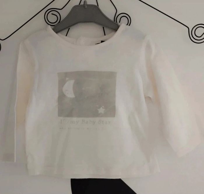 Tee-shirt manches longues écru Kiabi taille 12 mois