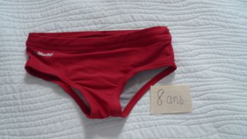 Maillot de bain rouge 8 ans Nabaiji