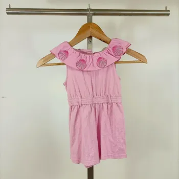 Combishort rose River Island 2-3 ans avec col coquillages brodés tendance étéRobe rose A1098