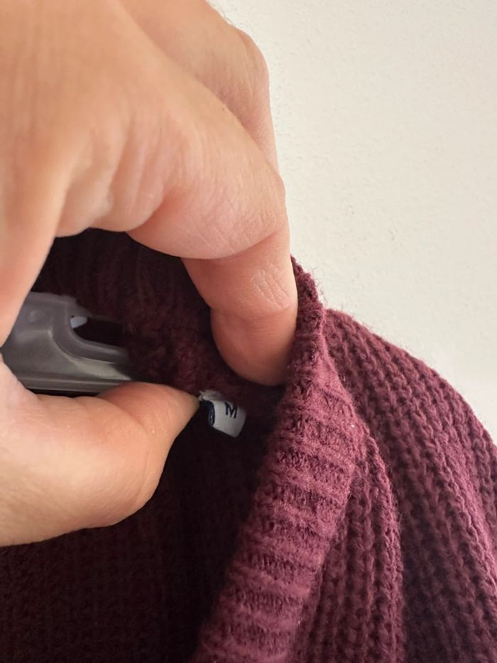 Pull en maille jack and Jones bordeaux taille M - photo numéro 3
