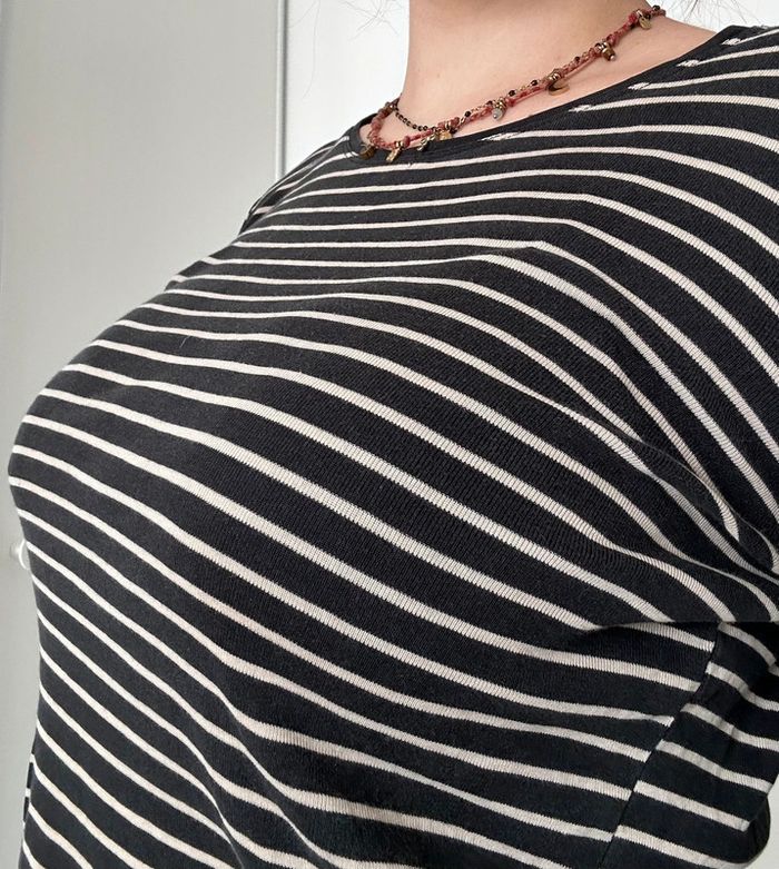 Marinière manches longues – Taille 2 – Coton bio – Noir & blanc - photo numéro 2