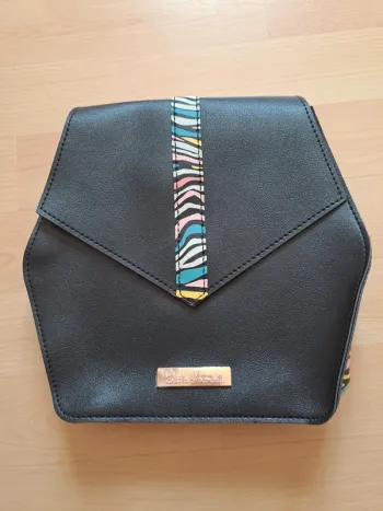 Sac Hexagonal Little Marcel x Blancheporte Neuf - Noir et Imprimé Zèbre Coloré