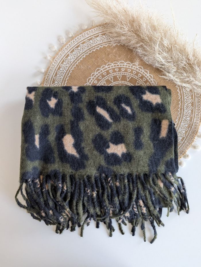 Écharpe épaisse Léopard kaki - photo numéro 3