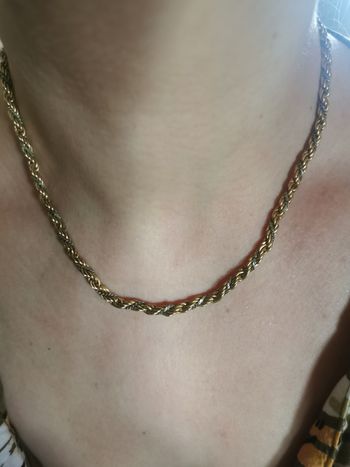 Chaîne torsadée dorée et argentée Yves Rocher vintage