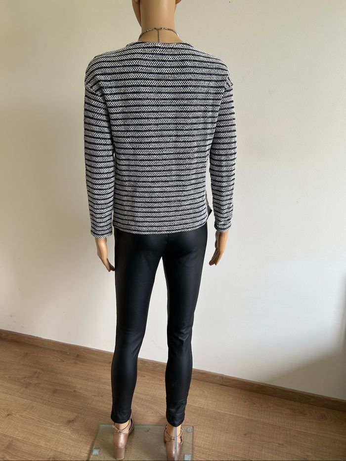 Pull gris et noir pailleté à manches longues Naf Naf taille S TBE - photo numéro 6