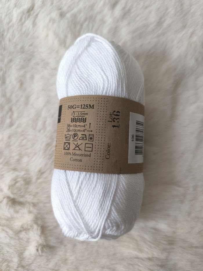 2 pelotes coton blanc - photo numéro 2