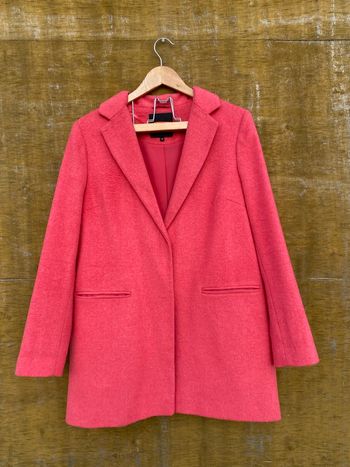 Manteau en laine rose new look