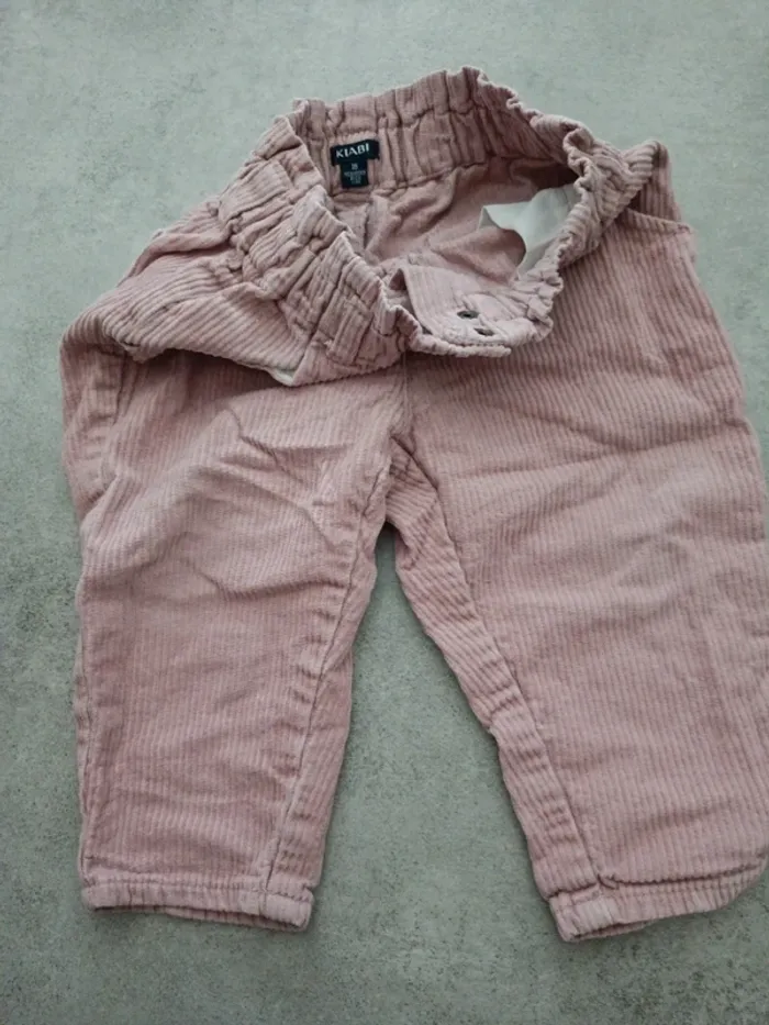 Pantalon en velours rose Kiabi 81cm