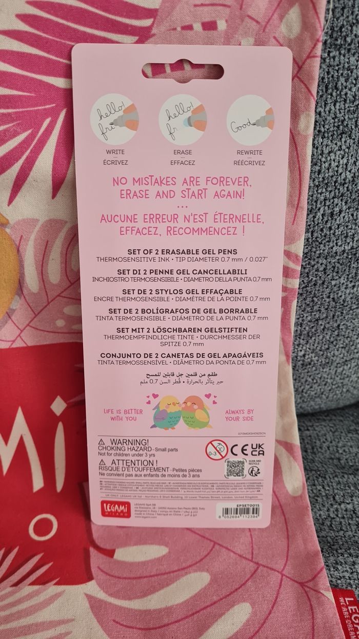 Legami Saint Valentin 2026 Set de 2 Stylos effaçables +Trousse XXL Panda + Crayon HB + Tote Bag - photo numéro 8