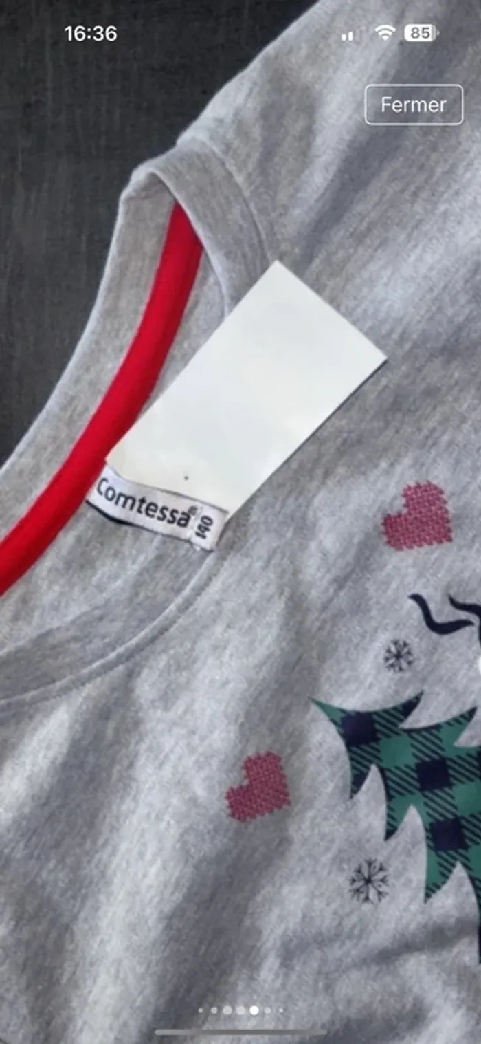 Chemise de nuit manches longues XS /S - photo numéro 4