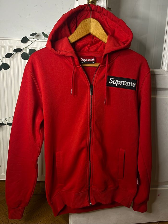 Sweat pull capuche Supreme rouge - Taille L