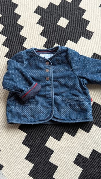 Veste Obaibi 3 mois en jean petits pois