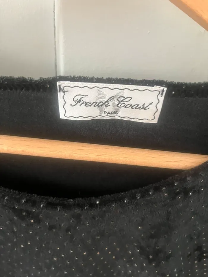 Haut French Coast velours noir à paillettes - photo numéro 5