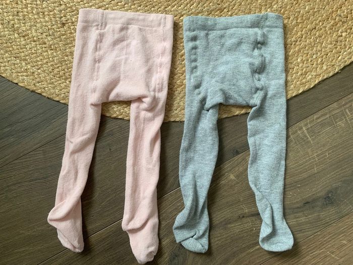 Lot 2 collants hiver rose gris TAO tape à l’œil 18 20 - photo numéro 3