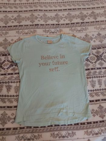 Tee shirt zara girls vert pâle 9 ans