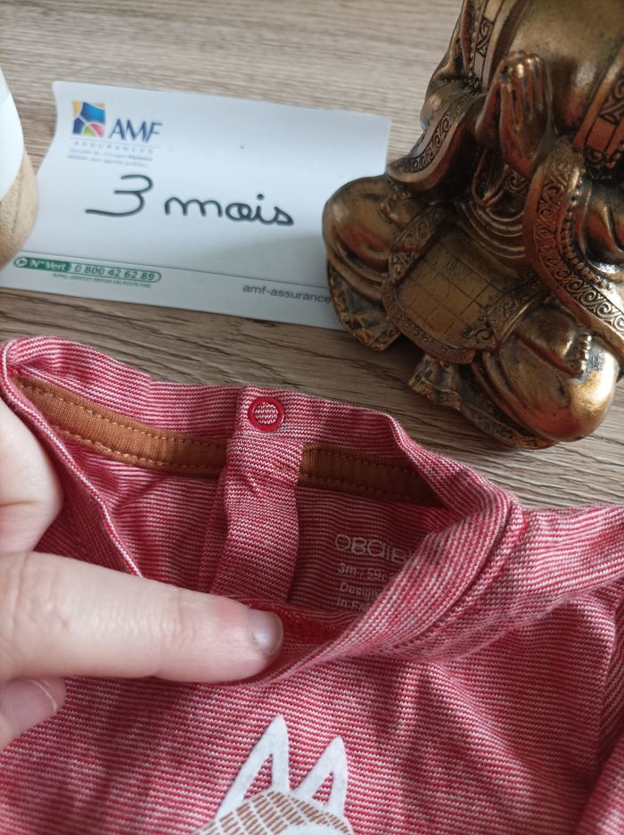 T-shirt manches longues garçon 3 mois obaibi - photo numéro 3