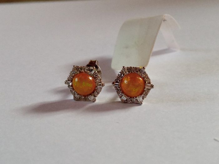Boucle d'oreille "orangé" - photo numéro 5