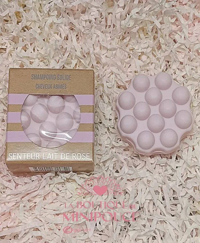 Shampooing solide ( Rose cheveux abîmés - Parfum rose )